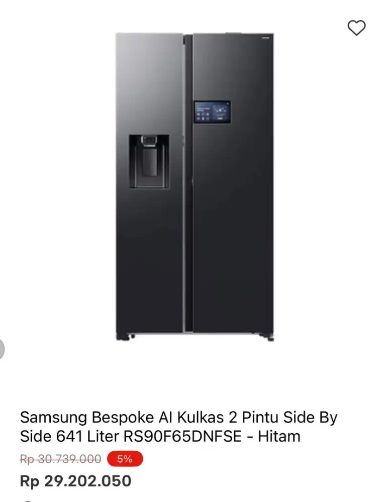 SAMSUNG BE SPOKE AI KULKAS SBS RS90F65DNFSE 641LTR