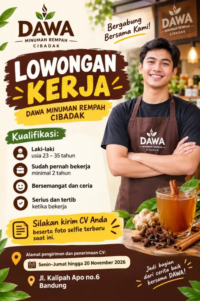 Pegawai Dawa Minuman Rempah Lokasi Cibadak Bandung