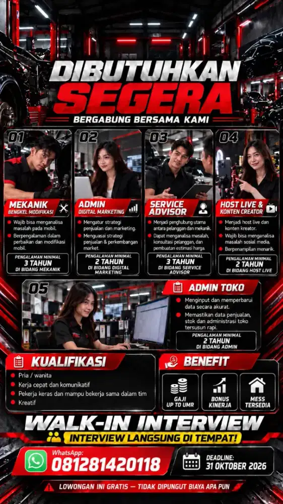 DI BUTUHKAN SEGERA