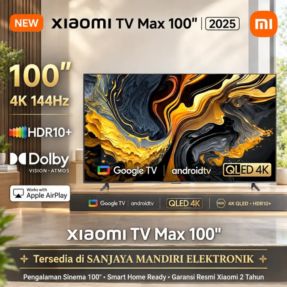 XIAOMI QLED 4K MAX 100 Inch 2025 Google TV Dolby Atmos 144Hz NeflixHDR