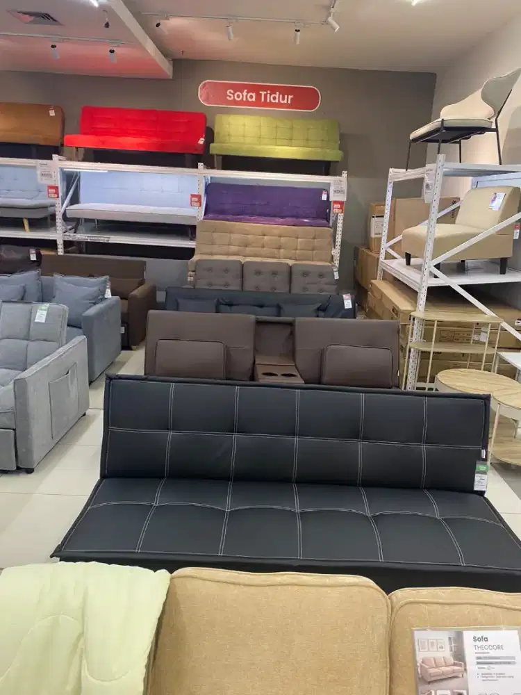 Sofa bed kulit hitam