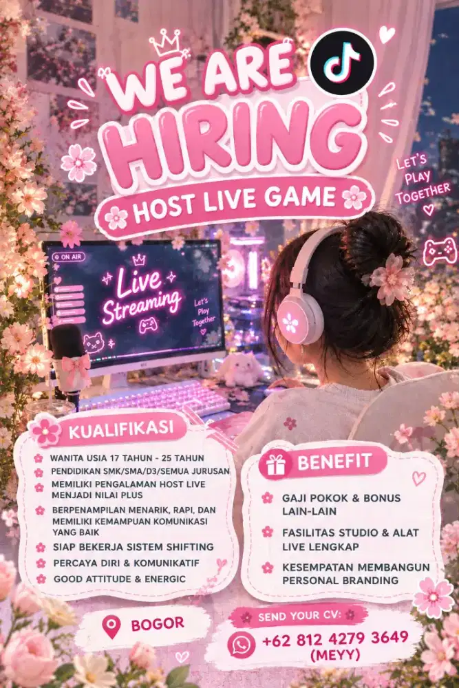 LOWONGAN PEKERJAAN HOST LIVE GAME