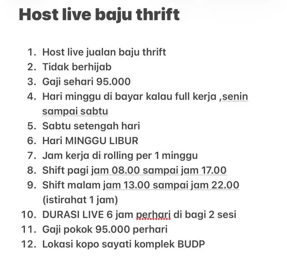 Di butuhkan host live berpengalam di fashion