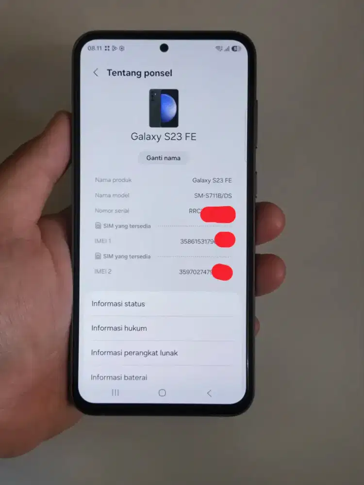 S23 FE Graphite 8/256 Resmi