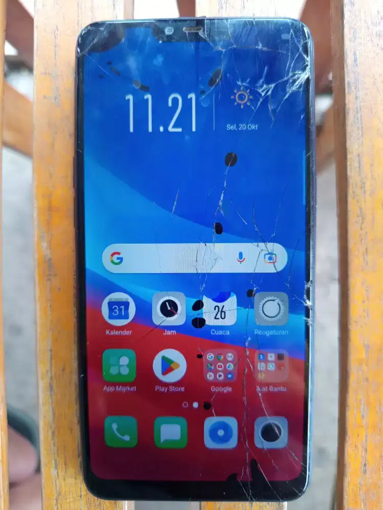 Oppo A3S Ram 2GB Layar Retak Sentuhan Normal