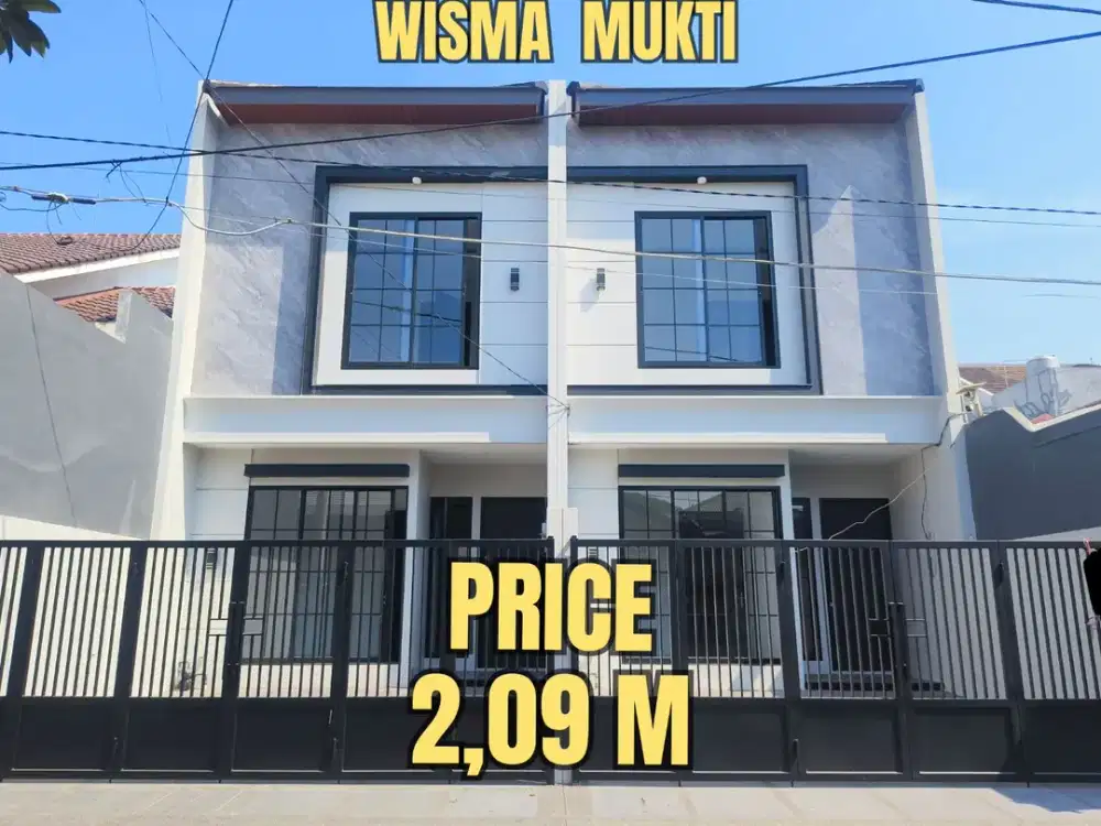 TURUN HARGA, BARU GRESS 2 UNIT RUMAH WISMA MUKTI. DEKAT KLAMPIS, KERTAJAYA, MERR, ITS, MANYAR, SEMOLOWARU, NGINDEN, GALAXY MALL, Dsb