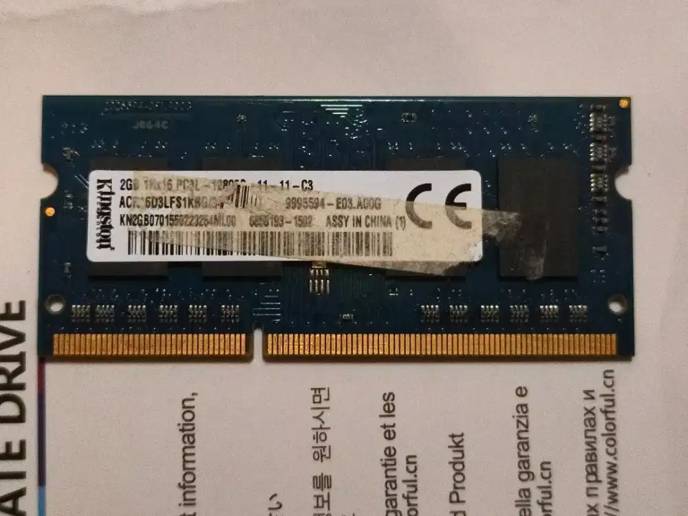 RAM 2GB, KINGSTON DDR3L PC3L-12800, 1600MHz, ORIGINAL