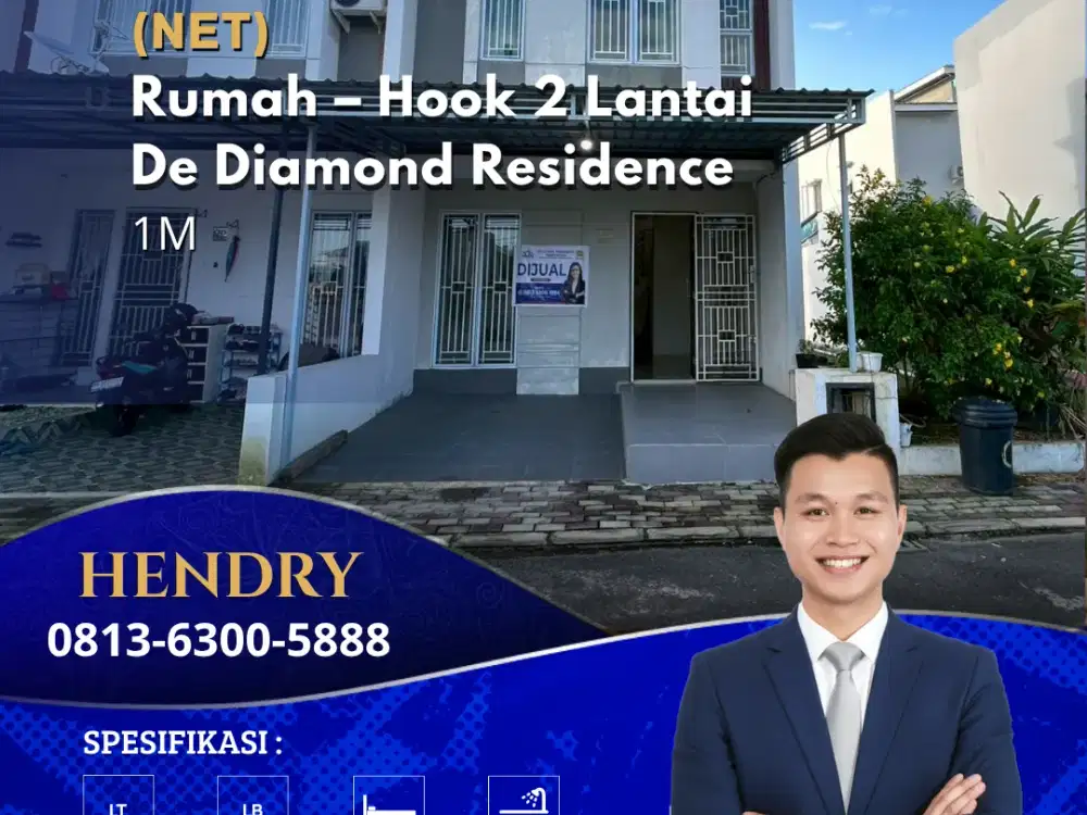 Dijual Cepat Rumah Hook 2 Lantai, De Diamond Residence