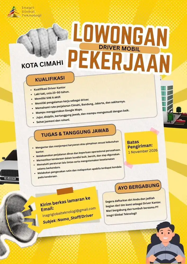 LOWONGAN PEKERJAAN DRIVER
