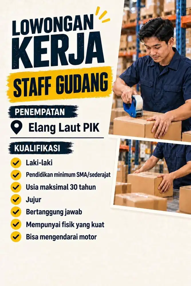Lowongan Kerja Loker Staff Gudang