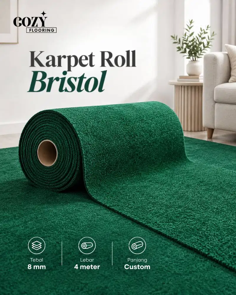 Karpet Roll Bristol tebal 8mm / motif polos / karpet roll hotel