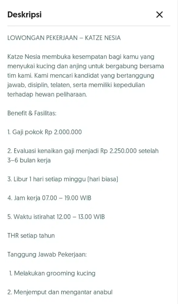 Lowongan Pet Shop
