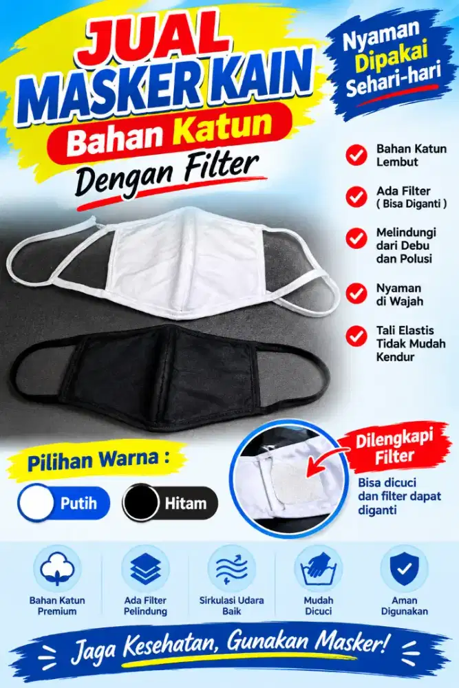 Jual masker kain bahan katun
