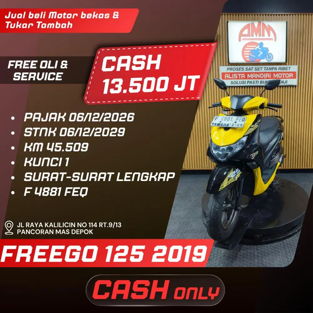 FREEGO 125 2019 PAJAK HIDUP CASH ONLY ALISTA
