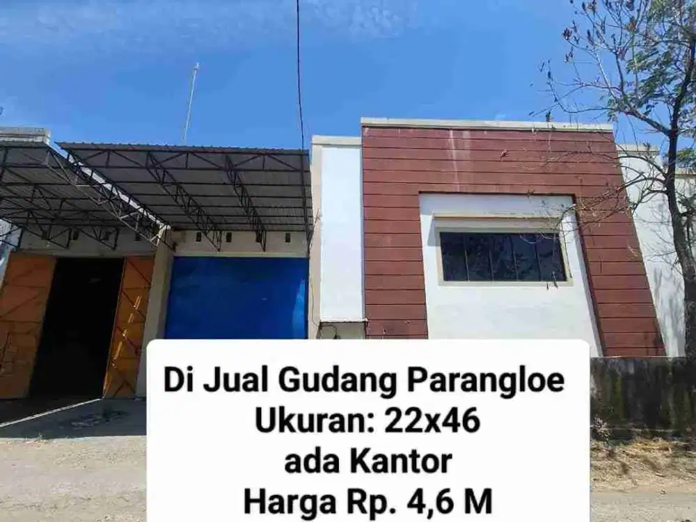 Dijual Gudang di Kompleks Pergudangan Parangloe Indah Makassar