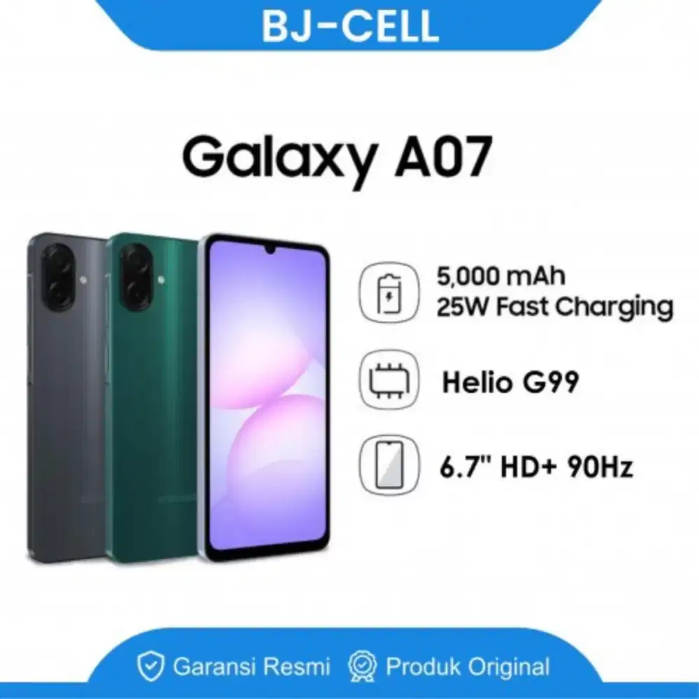 SAMSUNG A07 4/64 NEW BLACK DAN VIOLET