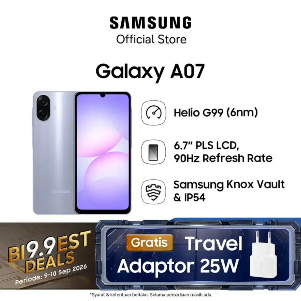 SAMSUNG A07 4/128 NEW BLACK DAN VIOLET