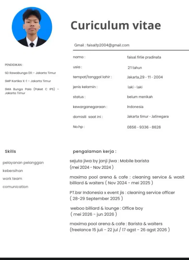 BUTUH LOKER ( JAKARTA , 2jt -/ bulan )