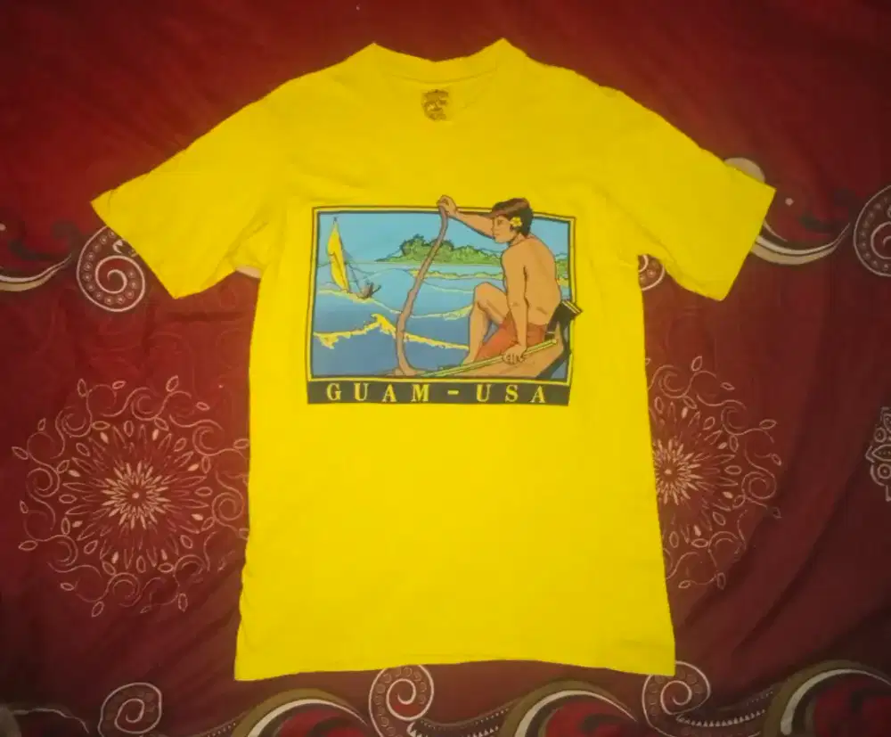 Kaos Vtg vintage 70s 80s USA GUAM ISLAND t shirt Stedman golden Hi cru