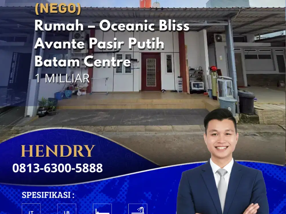 Dijual Rumah Oceanic Bliss Avante Pasir Putih Batam Centre