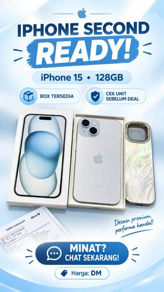 Iphone 15 128gb ibox fullset sampe nota beli ada.