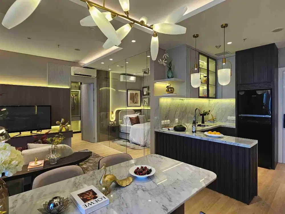 Dijual Apartemen Vertu 3 Bedroom Full Furnish Konek Mall Dekat Akses Tol di Surabaya Barat
