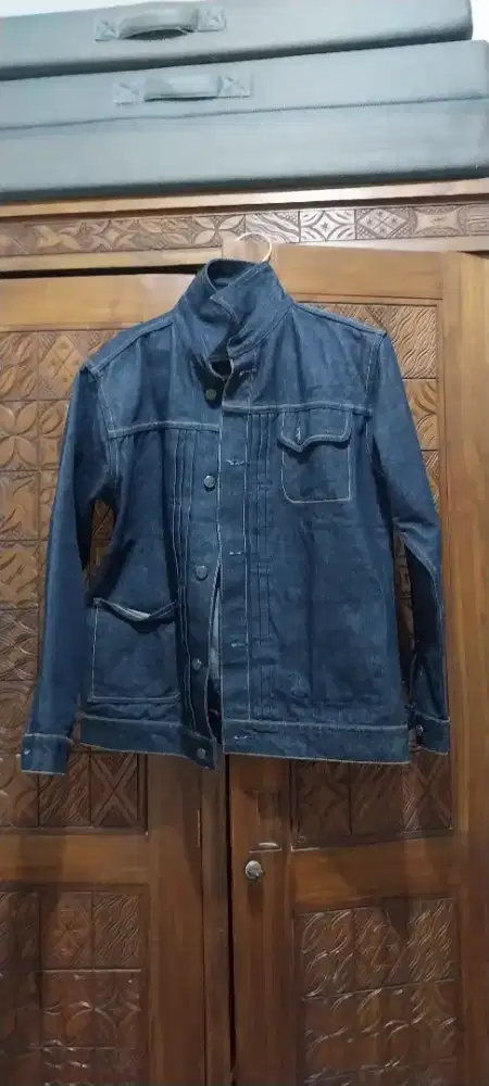 Jaket denim merk warpweft.co