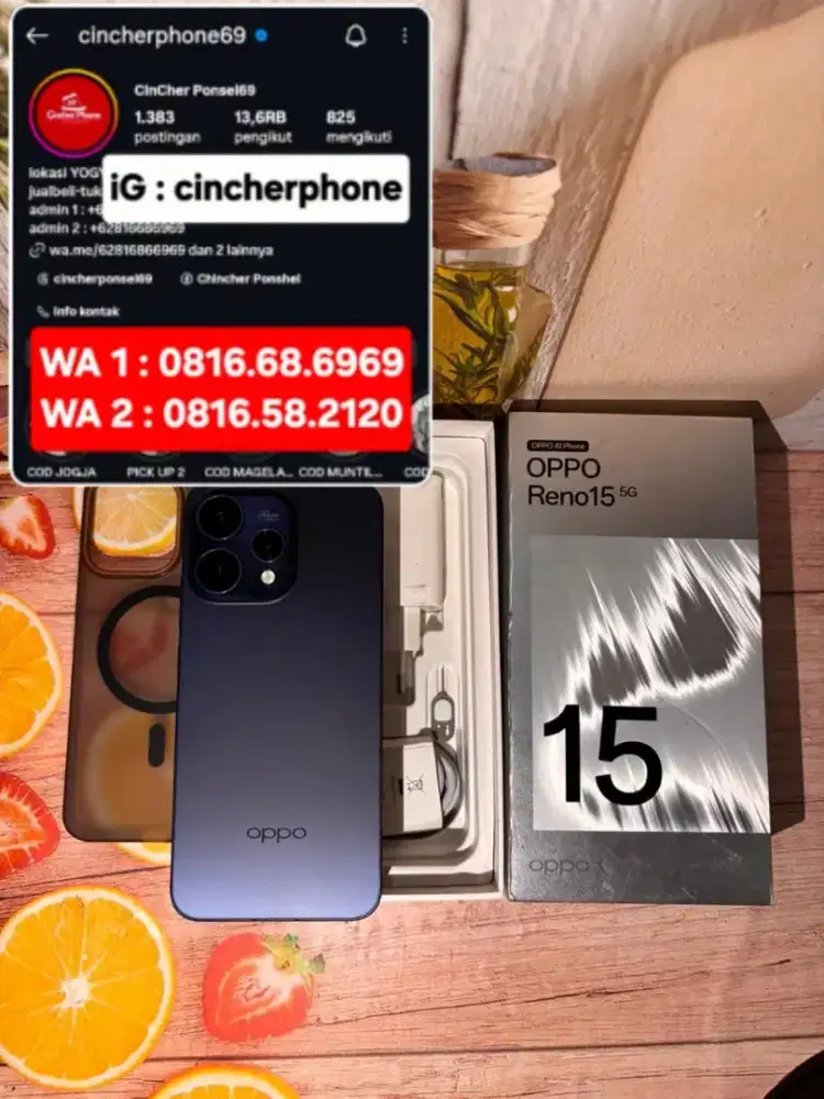 JUAL hp OPPO RENO 15 5G 8/256 istimewa grns JUNI 2027