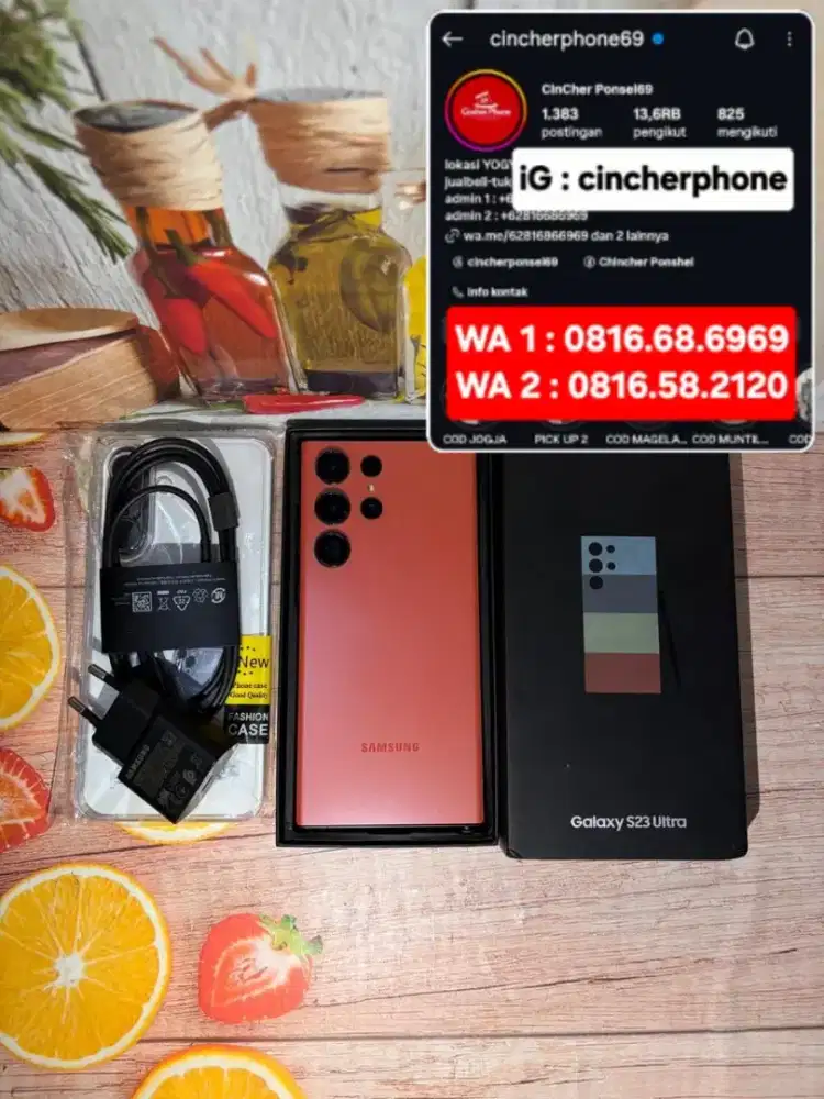 Hp likenew samsung S23 ULTRA 12/512 istimewa warna esklusif grns resmi