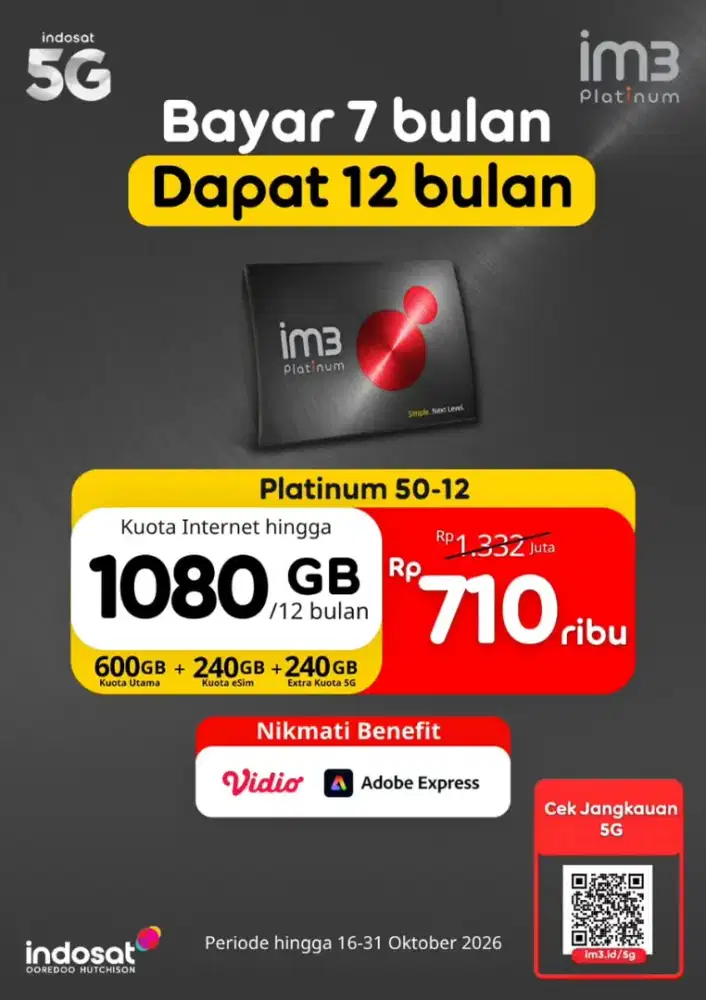 IM3 PLATINUM PALING MURAH QUOTA ROLLOVER
