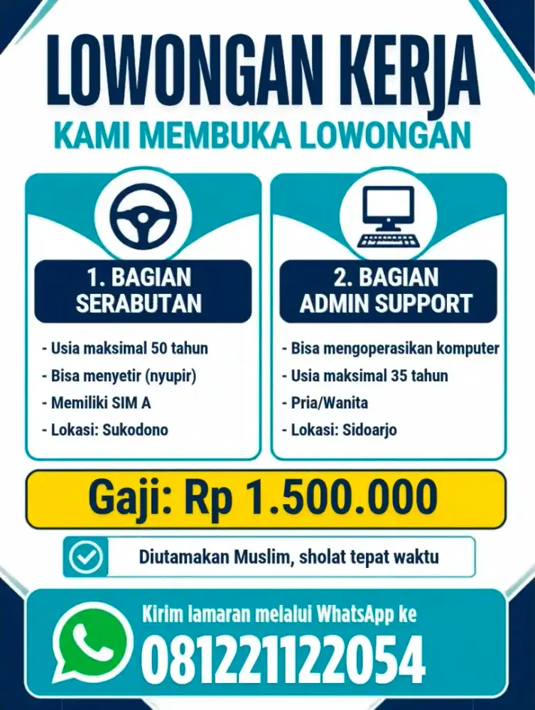 Karyawan admjn suport dan srabutan