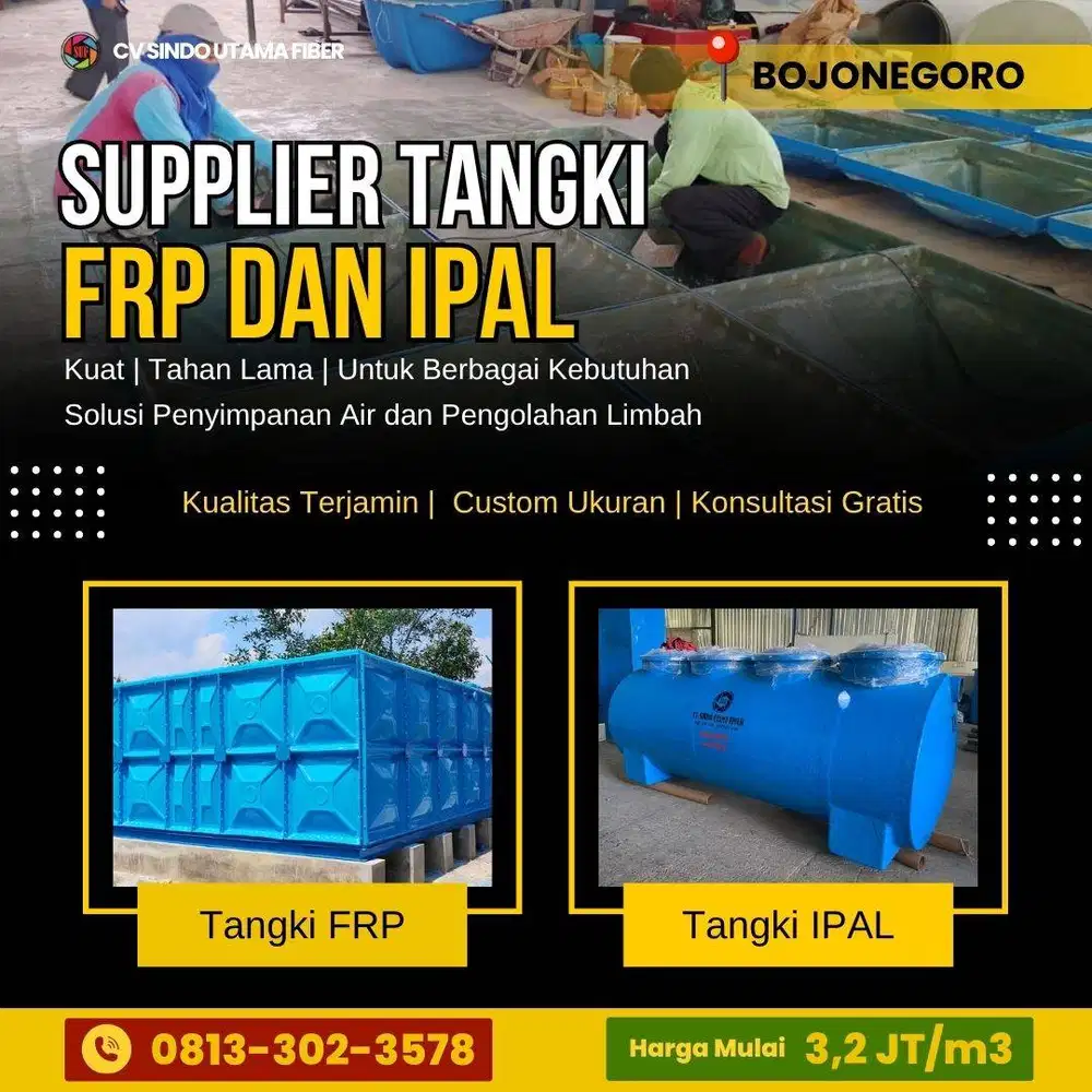 Promo Spesial - Pabrik Tangki FRP dan IPAL untuk Industri Bojonegoro