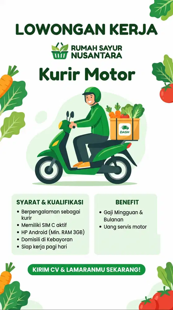Kurir Dash rumah sayur nusantara