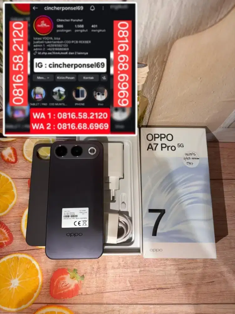 Jual hp likenew OPPO A7 pro 5G 256gb cuma open dus grns OKT 2027