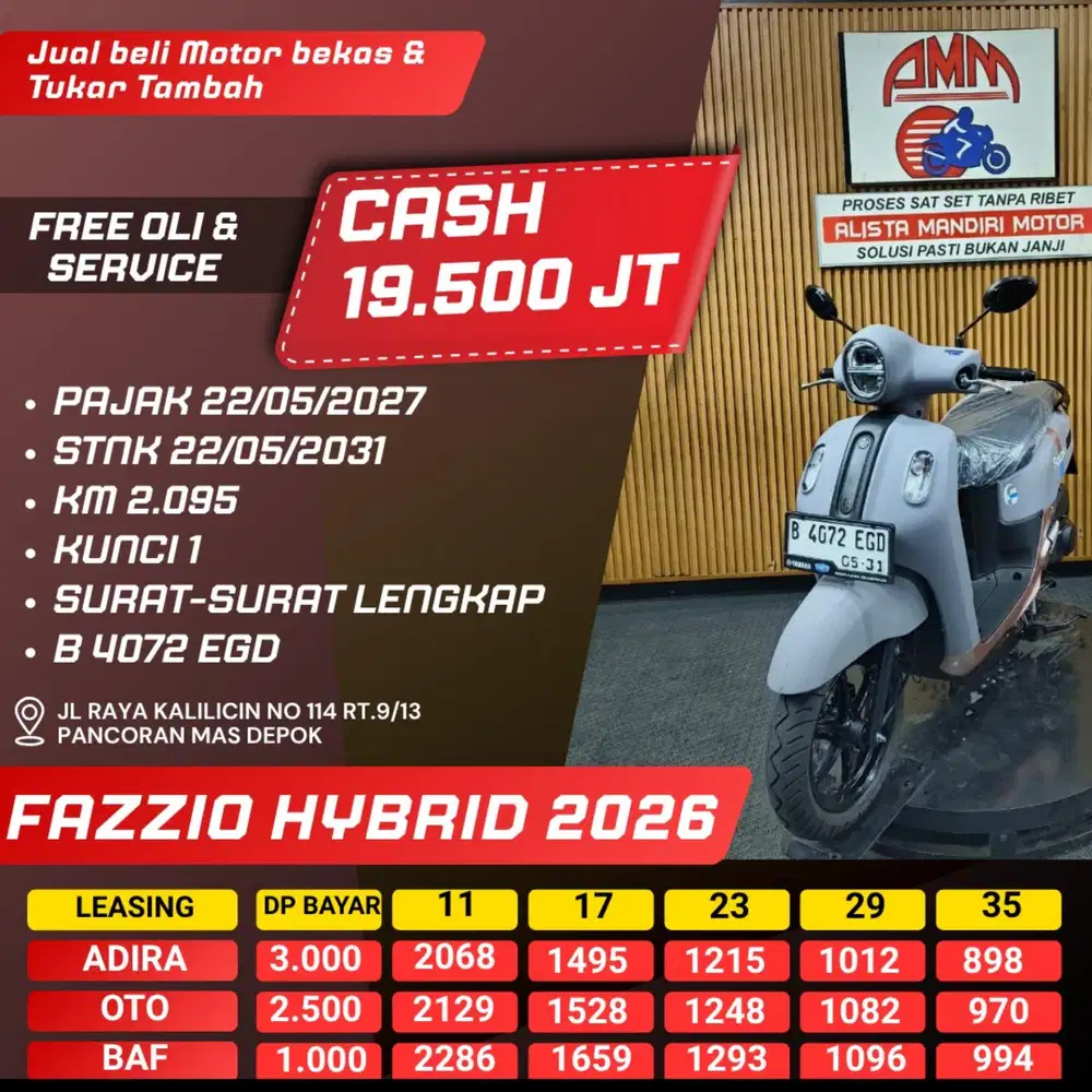 FAZZIO NEO HYBRID 2026 PAJAK HIDUP CASH / KREDIT ALISTA
