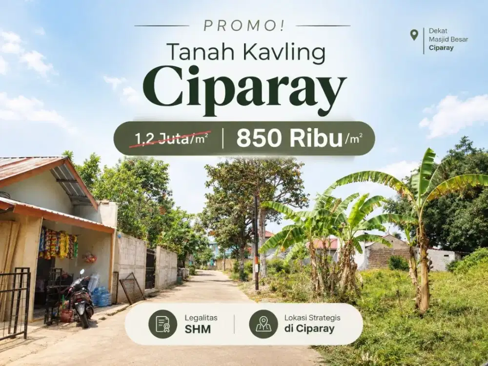 Tanah Kavling Ciparay - Termurah Hanya 850 Ribu Per Meter