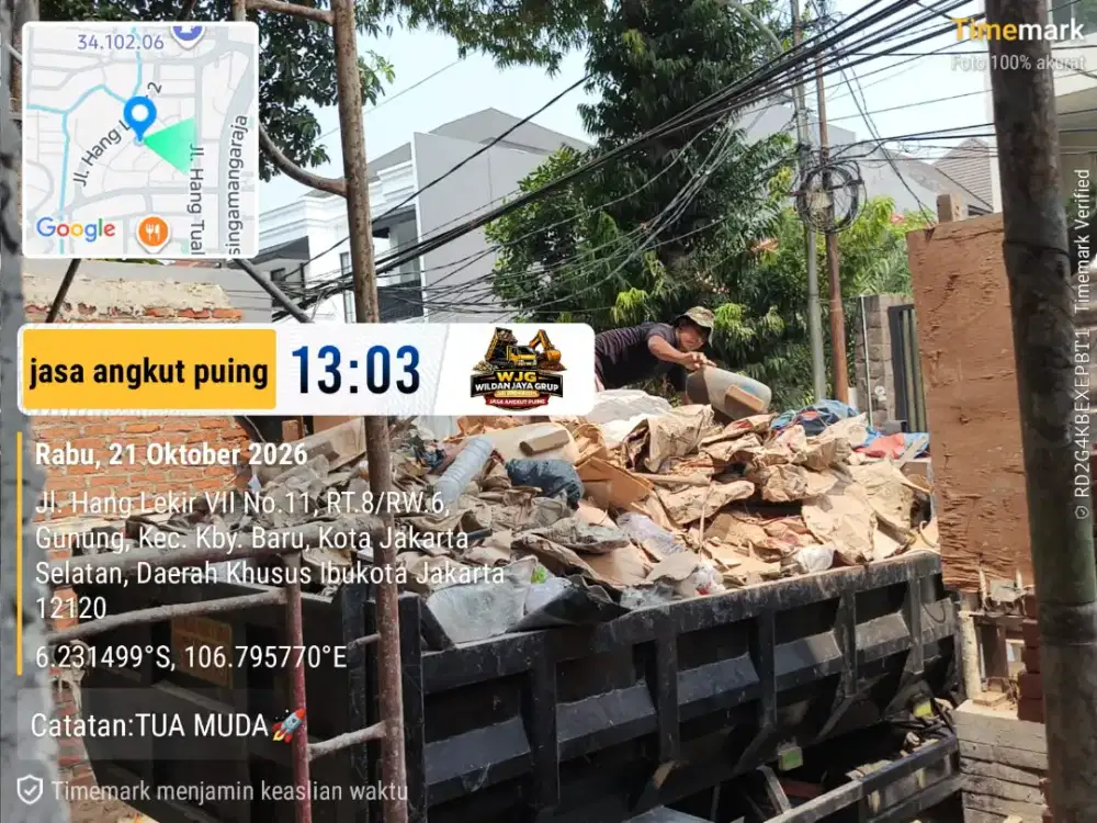 Jasa buang puing dan angkutan sampah