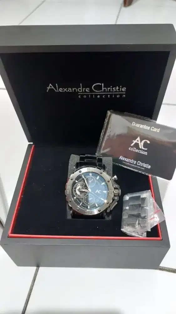 JAM TANGAN RANTAI STAINLESS STEEL MERK ALEXANDER CHRISTIE