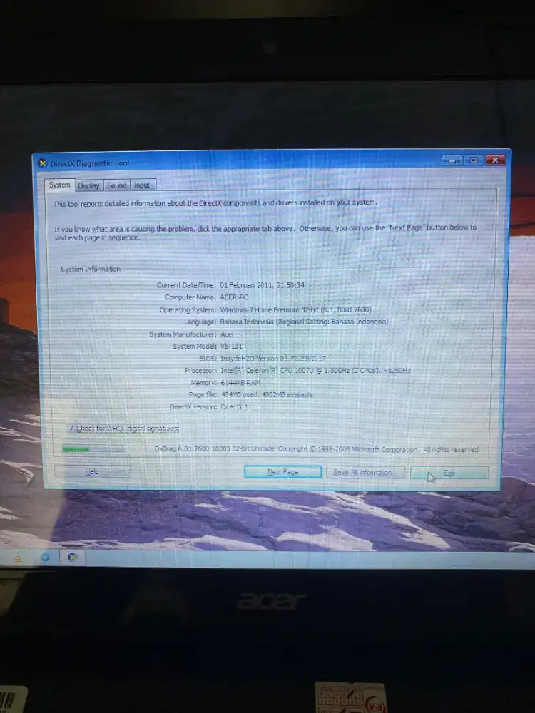 Laptop bekas Acer