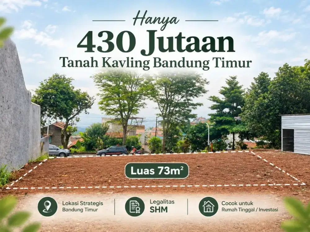 Tanah Kavling Strategis di Bandung Timur - Dekat Mall