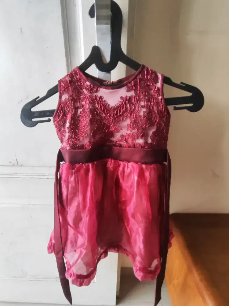 Dress baju pesta brokat anak