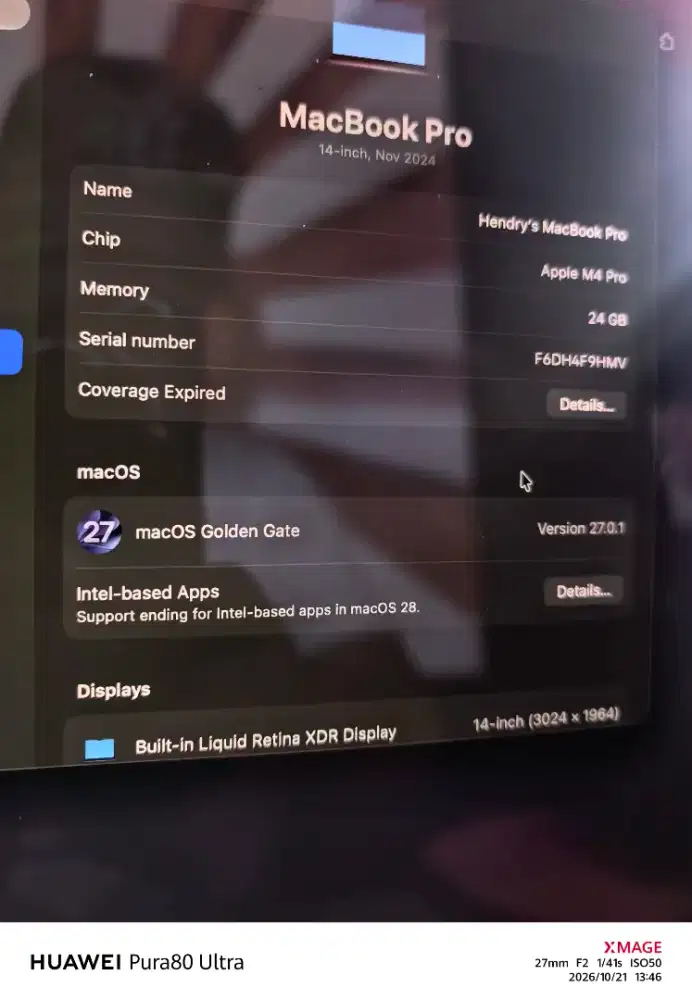 Macbook Pro M4 512gb fullset