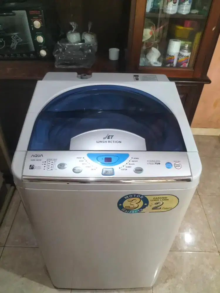 Mesin cuci 1 tabung AQUA 8kg normal type AQW-86SB, RP 1.200.000