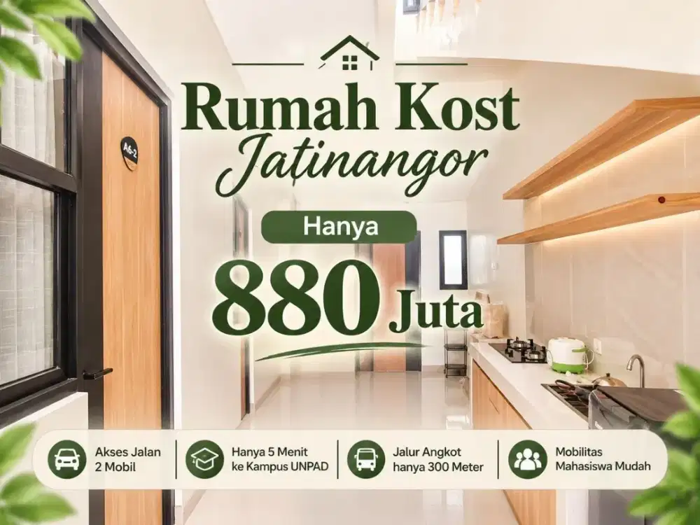 Kost 4 Kamar Full Furnished, 5 Menit ke Unpad Jatinangor