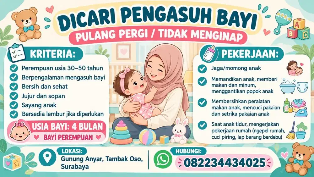 Dicari Pengasuh Anak/Bayi