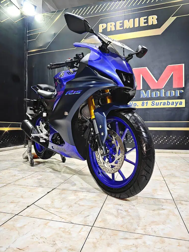 Yamaha R15 V4 racing blue mewah th 2024. Anugerah motor rungkut tengah