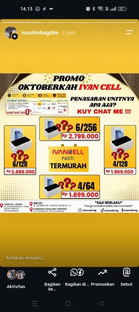 SAMSUNG A07 TERMURAH ADA DI KOLOM