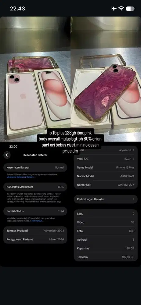 ip 15 plus 128gb ibox