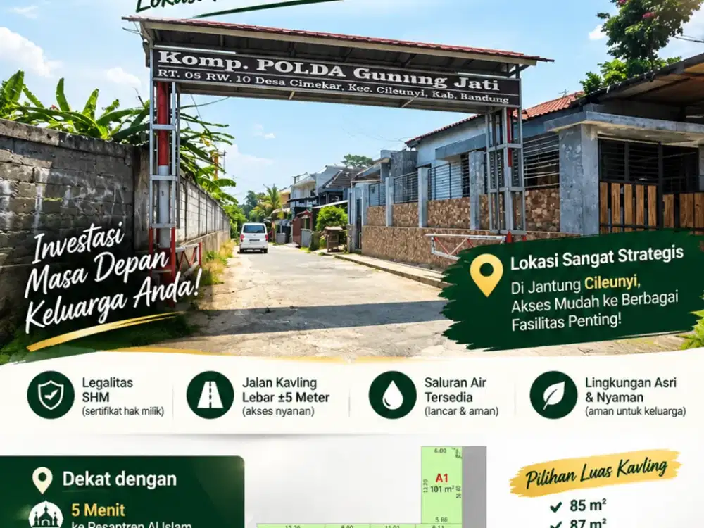Kavling Cileunyi Dekat Pesantren Al Islam – Mulai 187 Jutaan
