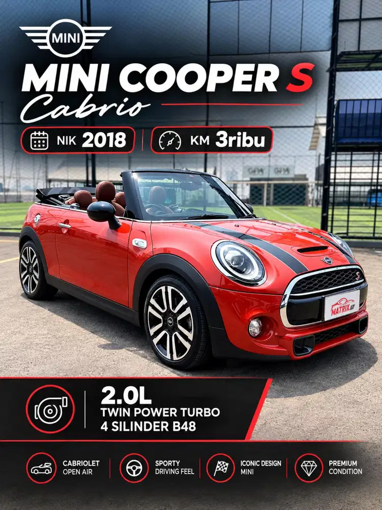 Mini Cooper S cabriolet AT Matic 2019 nik 2018 . KM RENDAH